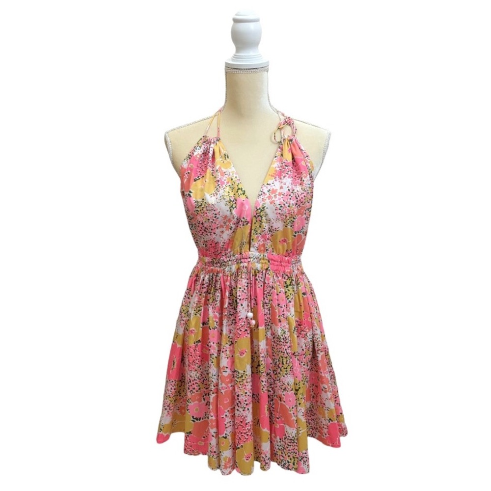 ASOS Swim Tropical Abstract Print Backless Mini Dress Swim Suite Cover-up Sz. 2